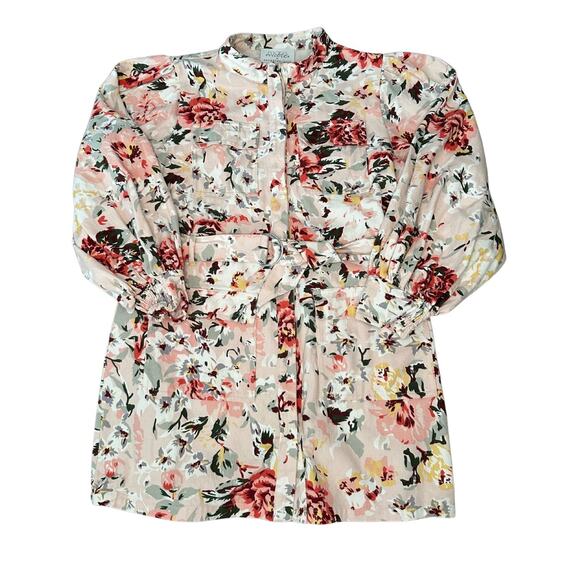 Mare Mare x Anthropologie Floral Mini Belted Shirtdress I L - Picture 2 of 9